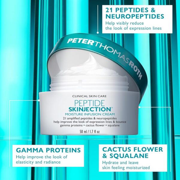 Peter Thomas Roth | Peptide Skinjection Moisture Infusion Cream, Refillable Moisturizer, For Loss of Firmness and Elasticity, Fine Lines & Wrinkles, Dryness, 21 Amplified Peptides & Neuropeptides - Image 7