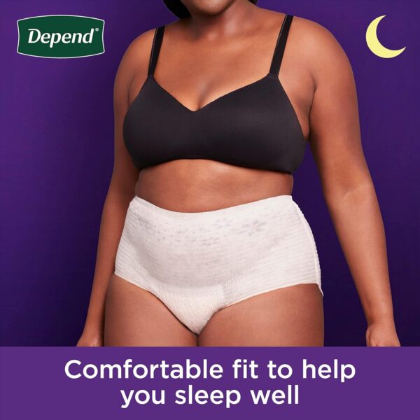 Depend Night Defense Adult Incontinence & Postpartum Bladder Leak Underwear for Women, Disposable, Overnight, Large, Blush, 56 Count (4 Packs of 14), Packaging May Vary - Image 5