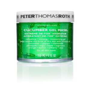 Peter Thomas Roth | Cucumber Gel Mask | Extreme De-Tox Hydrator, Cooling and Hydrating Facial Mask, Helps Soothe the Look of Dry and Irritated Skin, 5 fl oz (Pack of 1)