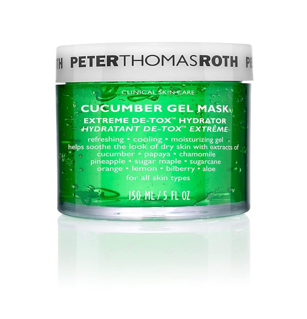 Peter Thomas Roth | Cucumber Gel Mask | Extreme De-Tox Hydrator, Cooling and Hydrating Facial Mask, Helps Soothe the Look of Dry and Irritated Skin, 5 fl oz (Pack of 1)