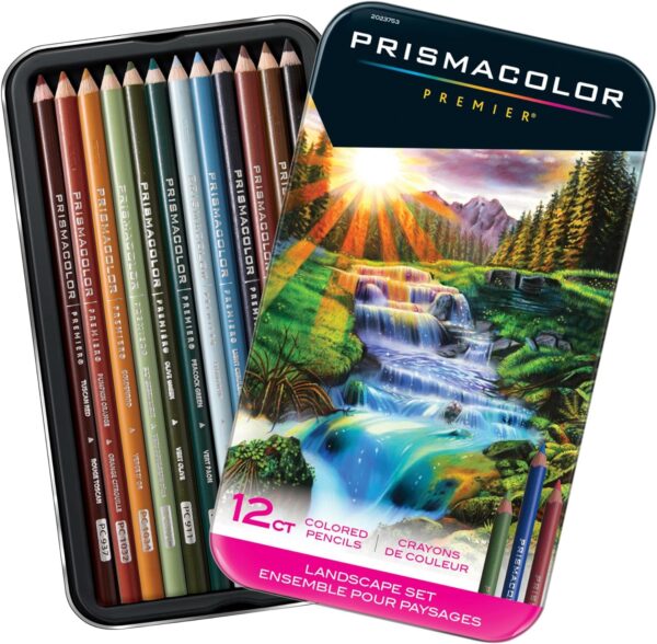 Prismacolor Premier Colored Pencils, Soft Core, Landscape Set, Adult Coloring, 12 Count