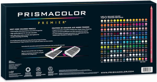 Prismacolor Premier Colored Pencils, Soft Core, 150 Count, Lightfast, Ultra-smooth, Adult Coloring Books - Image 2