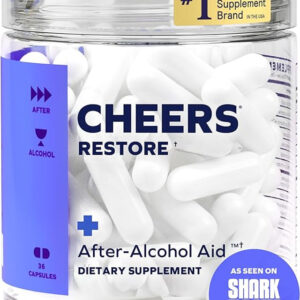 Cheers Restore | Supplement with DHM + L-Cysteine | Feel Better After Drinking & Support Your Liver | 12 Doses | Dihydromyricetin, Cysteine, Prickly Pear, B-Vitamins, Ginger