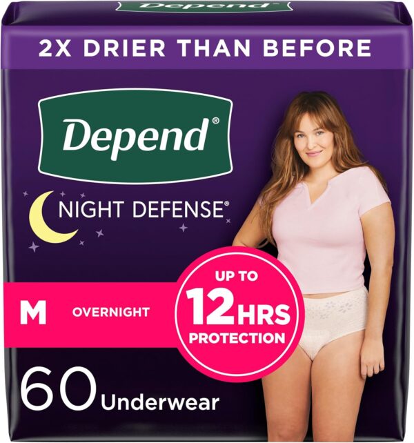 Depend Night Defense Adult Incontinence & Postpartum Bladder Leak Underwear for Women