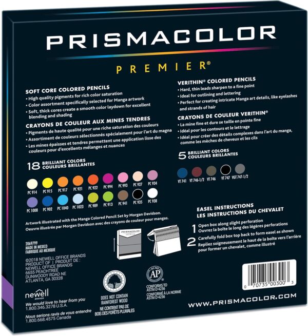 Prismacolor Premier Colored Pencils, Manga Colors, Adult Coloring, 23 Pack - Image 3