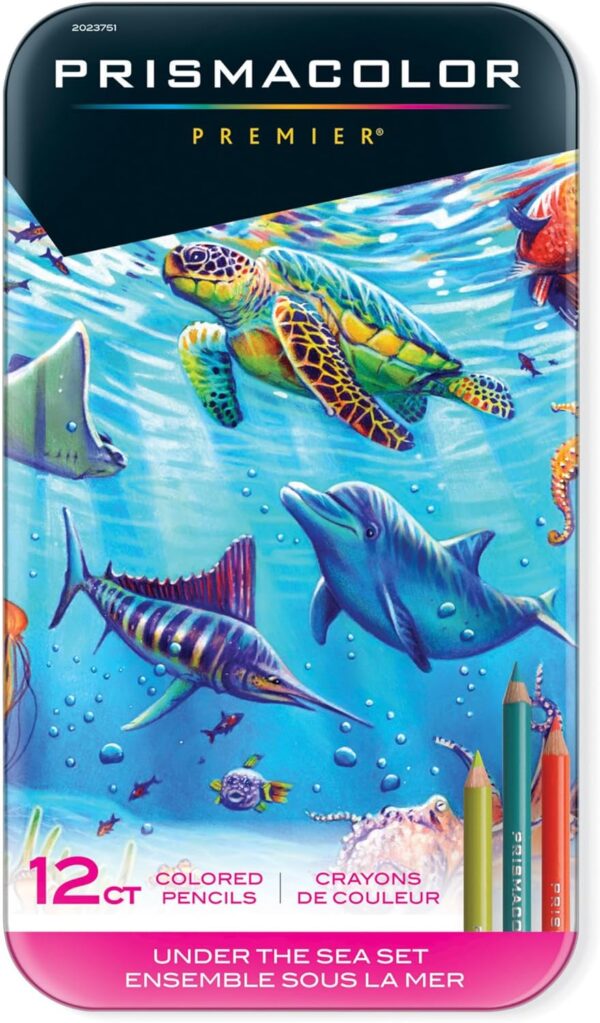 Prismacolor Premier Colored Pencils, Soft Core, Under The Sea Set, Adult Coloring, 12 Count