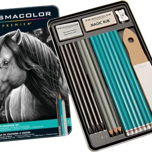 Prismacolor Premier Graphite Drawing Pencils With Erasers & Sharpeners, Adult Coloring, 18-Piece Set