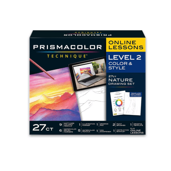 Prismacolor Technique, Art Supplies with Digital Art Lessons, Animal Drawings Set, Level 1