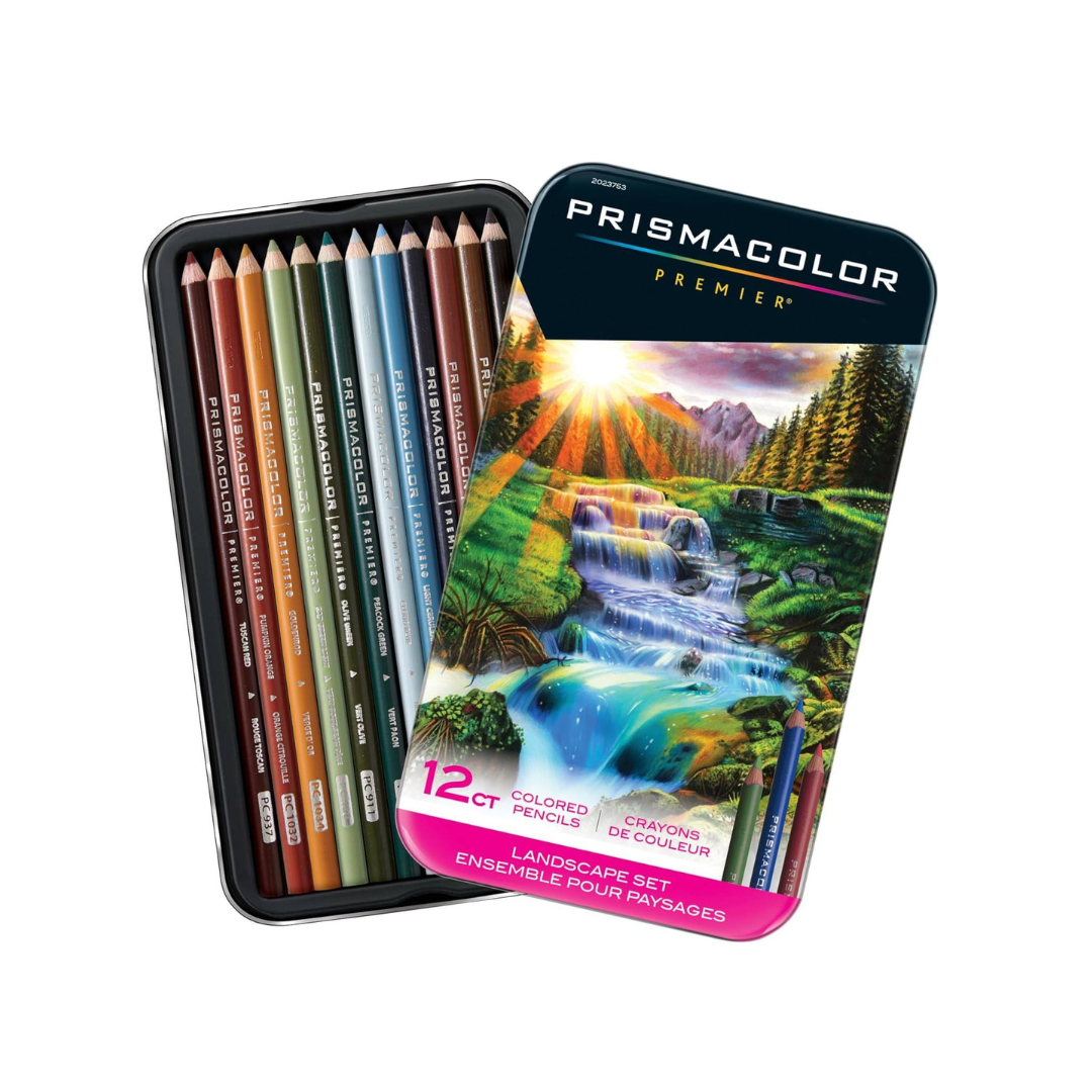 Prismacolor Premier Colored Pencils, Soft Core, Landscape Set, Adult Coloring, 12 Count