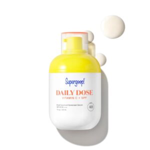 Supergoop! Daily Dose Vitamin C + SPF 40 PA+++, 1 fl oz - Broad Spectrum Sunscreen Serum - Helps Visibly Brighten Skin & the Appearance of Dark Spots - For All Skin Types