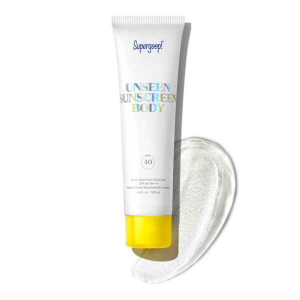 Supergoop! Unseen Sunscreen Body SPF 40 - Invisible Sun Protection - 3.4 fl oz - Weightless & Scentless - Water & Sweat Resistant - For All Skin Types