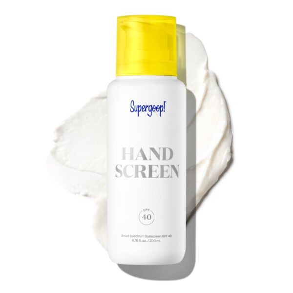 Supergoop! Handscreen SPF 40, 6.76 fl oz - Preventative, SPF Hand Cream For Dry Cracked Hands - Fast-Absorbing, Clean ingredients, Non-Greasy Formula - With Sea Buckthorn, Antioxidants & Natural Oils