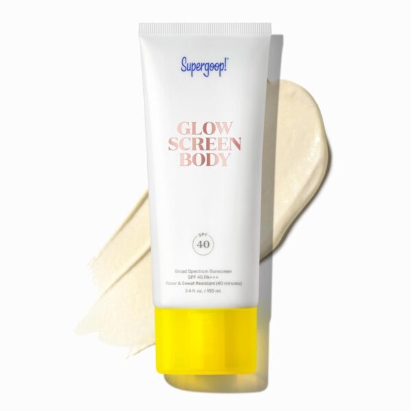 Supergoop! Glowscreen Body SPF 40 PA+++, 3.4 fl oz - Pack of 2 - Body Lotion + Broad Spectrum Sunscreen with Subtle Shimmer