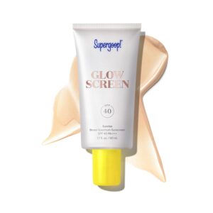 Supergoop! Glowscreen SPF 40, Sunrise (Champagne Glow) - 1.7 fl oz - Glowy Primer + Broad Spectrum Sunscreen - Helps Filter Blue Light - Boosts Hydration