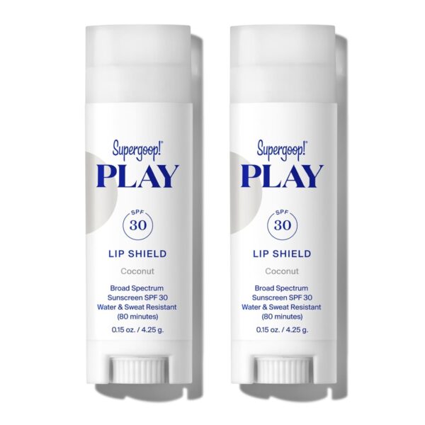 Supergoop! PLAY Lip Shield SPF 30 with Coconut - Pack of 2 - Moisturizing Lip Treatment For Dry Cracked Lips - Clean Ingredients & Broad Spectrum UV Protection