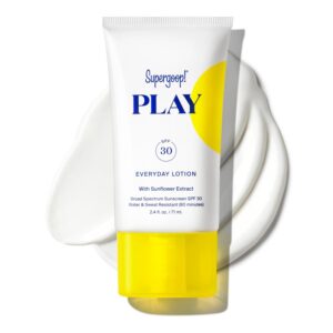 Supergoop! PLAY Everyday SPF 30 Lotion, 2.4 oz - Broad Spectrum Sunscreen for Sensitive Skin - Water & Sweat Resistant Body & Face Sunscreen