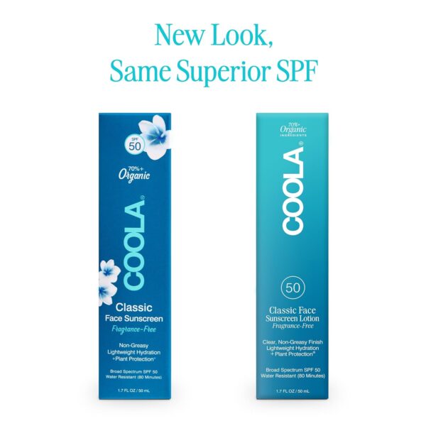 COOLA Organic Face Sunscreen SPF 50 Sunblock Lotion, Dermatologist Tested Skin Care for Daily Protection, Vegan and Gluten Free, Fragrance Free, 1.7 Fl Oz. - Image 4