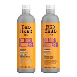 Bed Head by TIGI Moisturizing Shampoo and Conditioner Set for Colored Hair, Colour Goddess Hair Care with Sweet Almond & Coconut Oils, 25.36 fl oz, 2 Pack