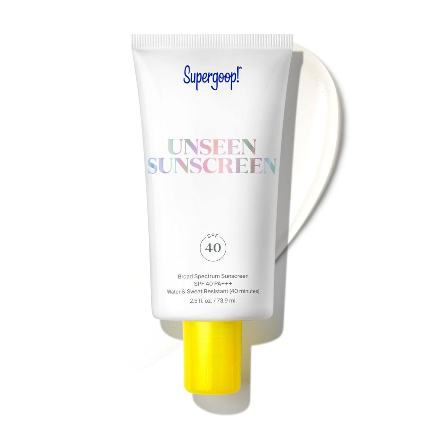 Supergoop! Unseen Sunscreen - SPF 40 - Invisible, Broad Spectrum Face Sunscreen - Weightless, Scentless, and Oil Free - For All Skin Types and Skin Tones - 2.5 fl oz