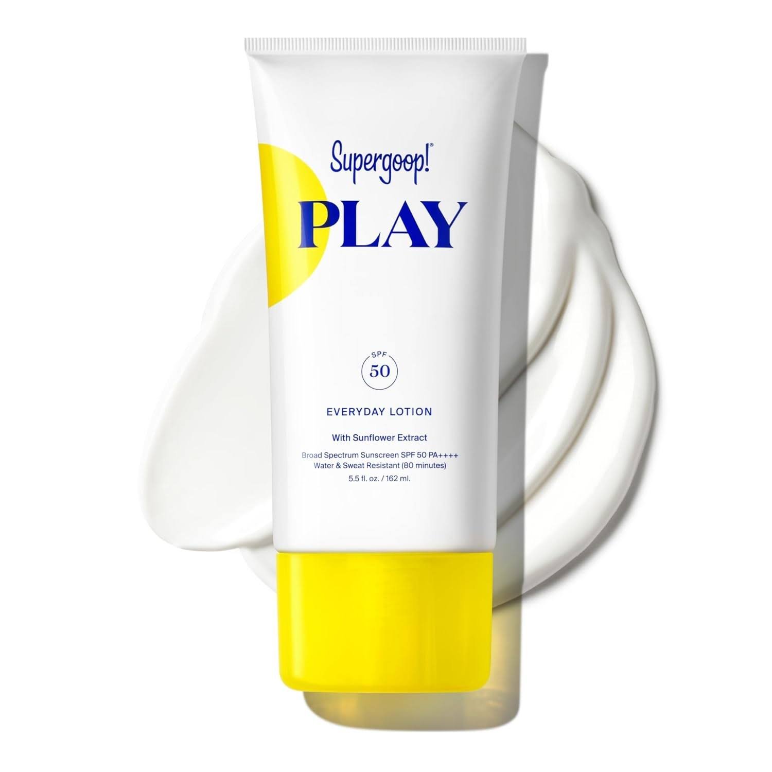 Supergoop! PLAY Everyday Lotion SPF 50-5.5 fl oz - Broad Spectrum Body & Face Sunscreen for Sensitive Skin - Great for Active Days - Fast Absorbing, Water & Sweat Resistant
