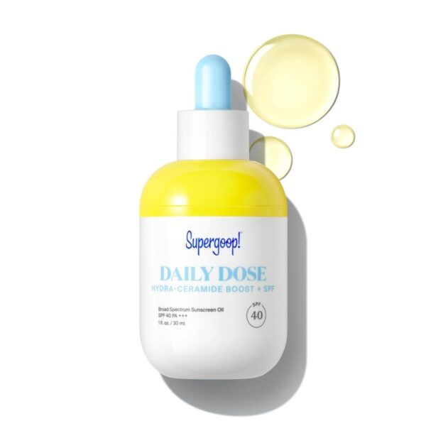Supergoop! Daily Dose Hydra-Ceramide Boost + SPF 40 Oil PA+++, 1 fl oz - Broad Spectrum Sunscreen Serum - Helps Replenish, Hydrate & Protect Skin - For All Skin Types
