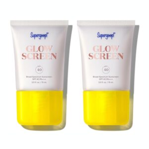 Supergoop! Glowscreen (SPF 40) - 0.5 fl oz, Pack of 2 - Glowy Primer + Broad Spectrum Sunscreen - Helps Filter Blue Light - Boosts Hydration with Hyaluronic