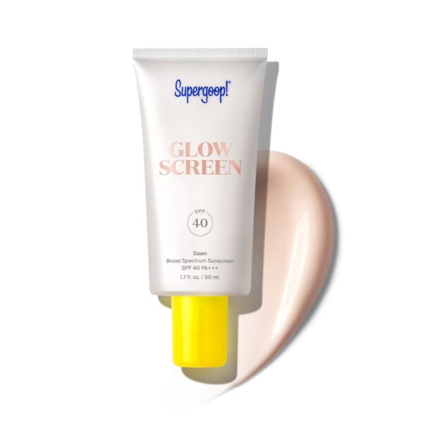 Supergoop! Glowscreen SPF 40, Dawn (Pink Pearl Glow) - 1.7 fl oz - Glowy Primer + Broad Spectrum Sunscreen - Helps Filter Blue Light - Boosts Hydration with Hyaluronic Acid, Vitamin B5 & Niacinamide