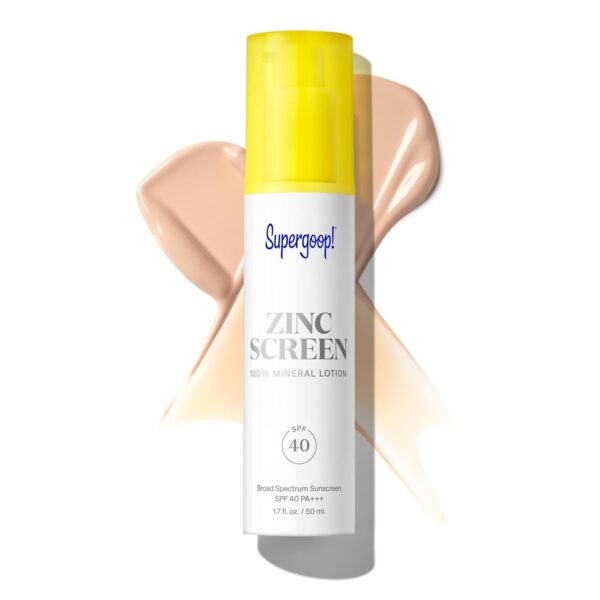 Supergoop! Zincscreen - 1.7 fl oz - SPF 40 PA+++ 100% Mineral Face Lotion & Broad Spectrum Sunscreen - Non-nano Zinc Oxide for Daily UV Protection - Lightweight, Blendable Formula with Pink Hue