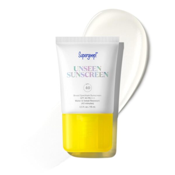 Supergoop! Unseen Sunscreen - SPF 40-0.5 fl oz - Invisible, Broad Spectrum Face Sunscreen - Weightless, Scentless, and Oil Free - For All Skin Types and Skin Tones