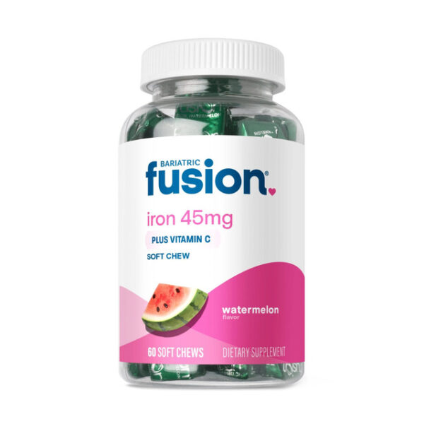 Bariatric Fusion Watermelon Iron Soft Chew With Vitamin C 60 Soft Chews