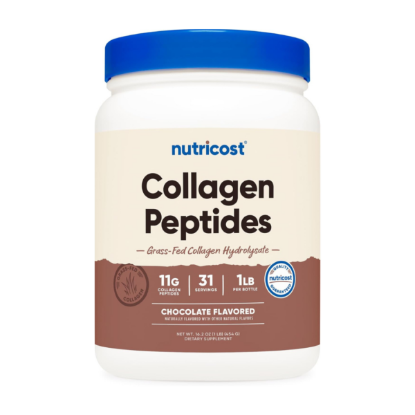 Nutricost Grass-Fed Collagen Powder 1LB (454 G) (Chocolate) - Grass Fed Bovine Collagen Hydrolysate - Collagen Peptides