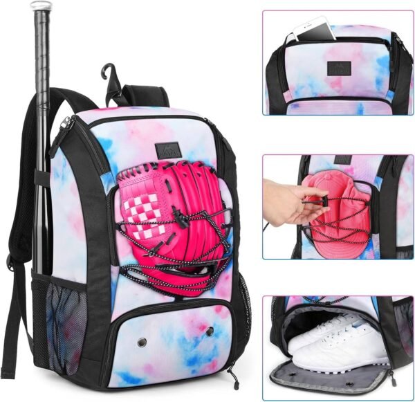 MATEIN Baseball Backpack, Softball Bat Bag with Shoes Compartment for Youth