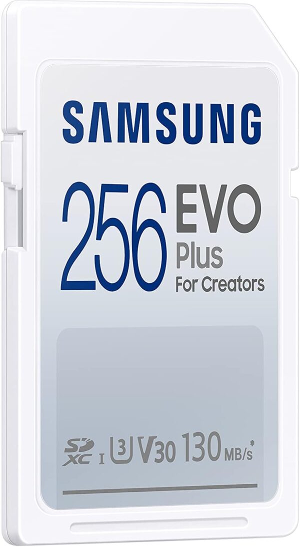 SAMSUNG EVO Plus Full Size 256GB SDXC Card 130MB/s Full HD & 4K UHD, UHS-I, U3, V30 (MB-SC256K/AM) - Image 3