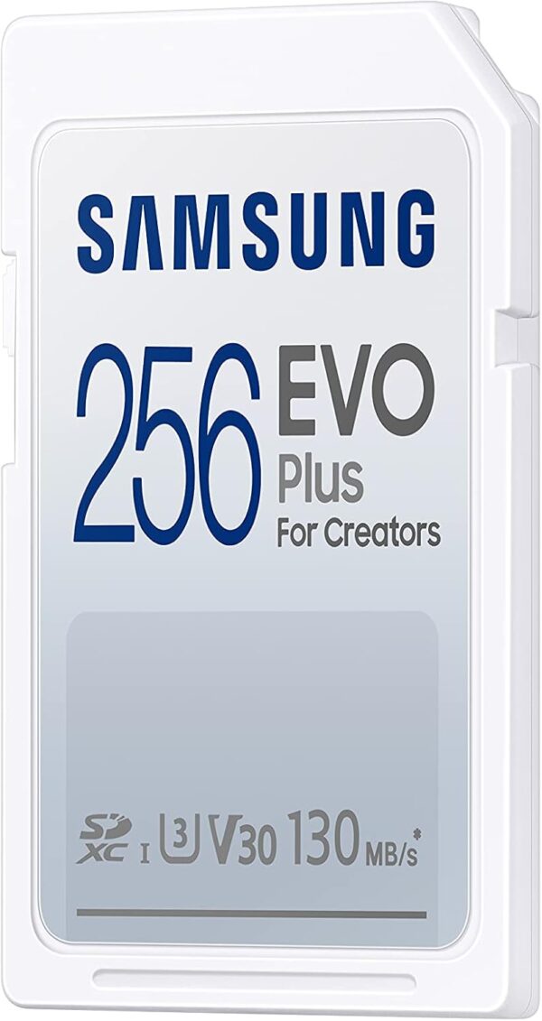 SAMSUNG EVO Plus Full Size 256GB SDXC Card 130MB/s Full HD & 4K UHD, UHS-I, U3, V30 (MB-SC256K/AM) - Image 2