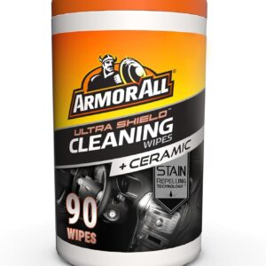 Armor All Ultra Shield + Ceramic Cleaning Wipes by Armor All, Car Interior Cleaner Wipes with Stain-Repelling Technology, 90 Count