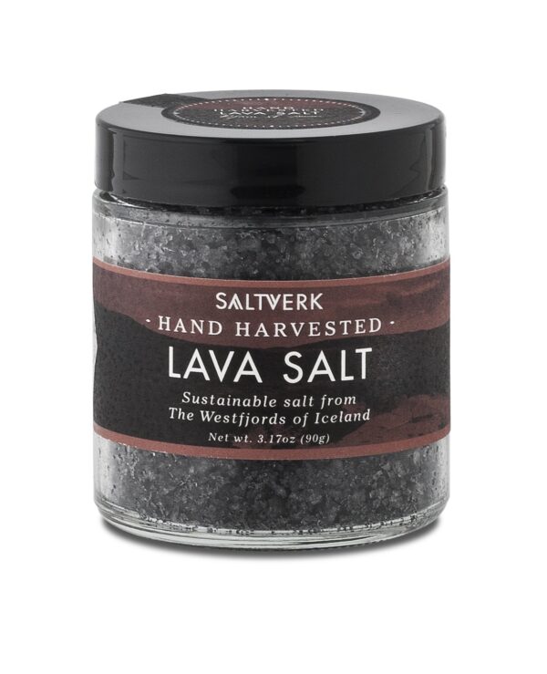 Saltverk Lava Sea Salt - 3.17 Ounces Jar - Hand Harvested Gourmet - Sustainably Made