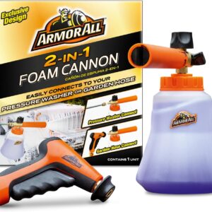 Armor All 2-in-1 Foam Cannon Kit, Car Cleaning Kit Connects to Power Washers and Garden Hoses for Vehicle Cleaning, Includes Foam Cannon, Foam Applicator and Ergonomic Adaptor, 1 count