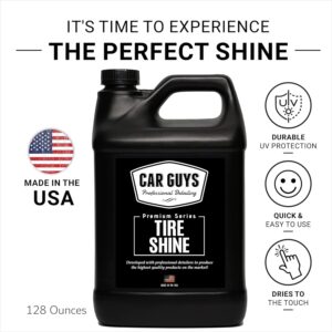 CAR GUYS Tire Shine 1 Gallon Refill | The Perfect Shine | Durable and User Friendly Tire Dressing | Long Lasting UV Protection | 1 Gallon (Sprayer Not Included)