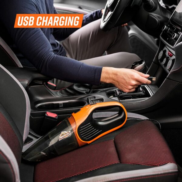 Armor All AA07V1 0901 Cordless Car Vacuum Handheld Vacuum Cleaner with Hose and Pet Brush for Car, Orange - Image 2