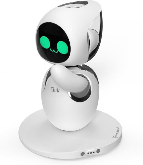 Eilik Silver - Touch Interactive Desk Companion Toys, Cute Robot Pets with Abundant Emotions. Funny Animations&Mini-Games, Birthday Gifts for Girls and Boys. Constantly Update(Chrome Silver Version) - Image 4