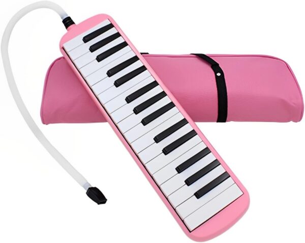 Melodica 32 Key Pianica Portable with Carrying Bag Short and Long Mouthpieces for Beginners Kids Gift