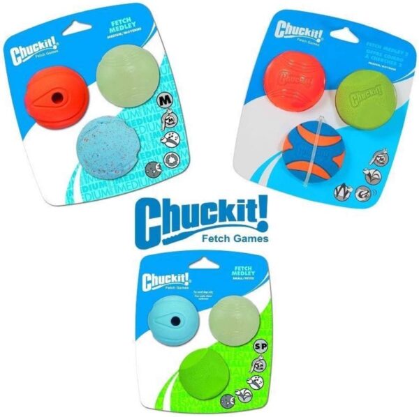 Chuckit! Gen 3 Fetch Medley Dog Balls - Includes the High-Bounce Fetch Ball, Floating Ultra Ball, and Rugged Ball - Durable Rubber Toys for Dogs 20-60 lbs - Size Medium - 2.5-inch Diameter - Set of 3 - Image 10