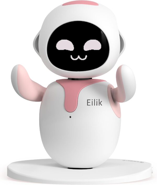 Eilik Pink - Touch Interactive Toys, Cute Robot Pets with Abundant Emotions. Idle Animations&Mini-Games, Unique Gift for Girls & Boys.