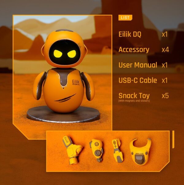 Eilik DQ - Touch Interactive Toys, Cute Robot Pets with Abundant Emotions. Idle Animations&Exclusive Mini-Games, Unique Gift for Girls & Boys. Support Update.(Special Version) - Image 4