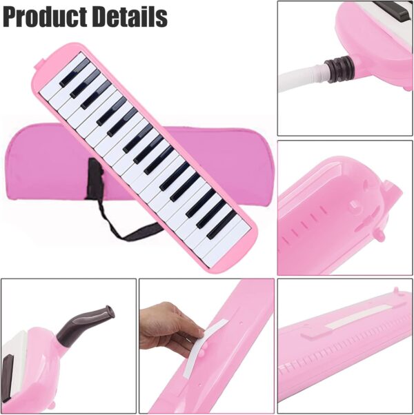 Melodica 32 Key Pianica Portable with Carrying Bag Short and Long Mouthpieces for Beginners Kids Gift - Image 3