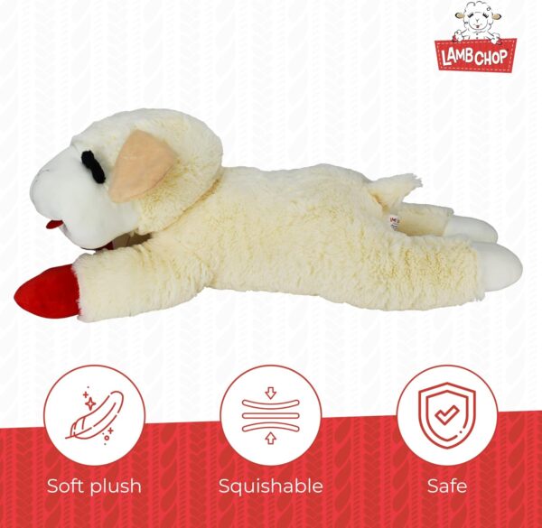 Multipet's Officially Licensed Lamb Chop Jumbo White Plush Dog Toy, 24-Inch - Image 4