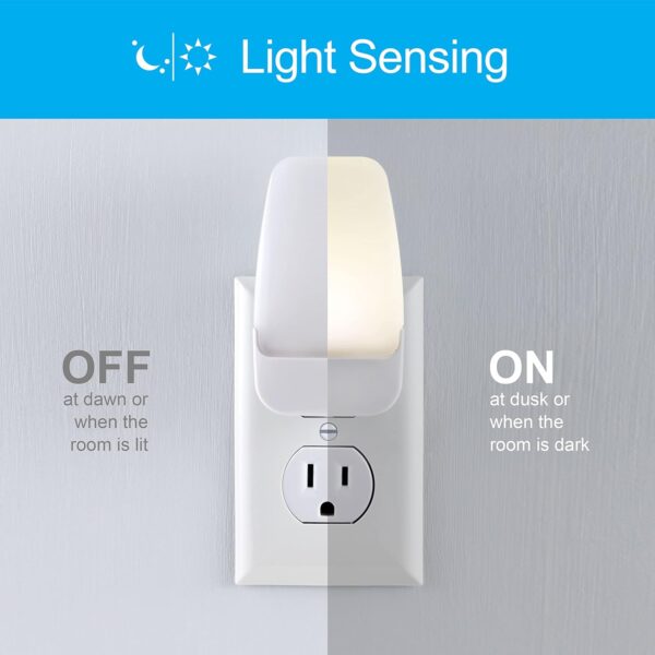 GE LED Night Light, Plug-in, Dusk to Dawn Sensor, Warm White, Ambient Lighting, Ideal for Kids and Adults Bedroom, Bathroom, Nursery, Hallway, Kitchen, 46882, 4 Pack - Image 2