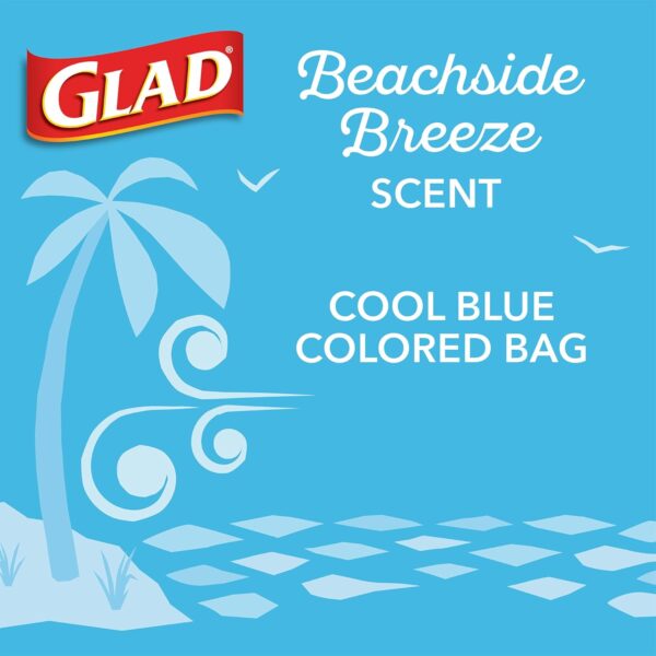 Glad Odorshield Small Drawstring Trash Bags, 4 Gal, Febreze Beachside Breeze, 80 Ct, Pack May Vary - Image 4