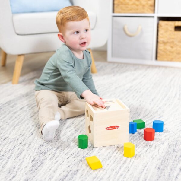 Melissa & Doug Shape Sorting Cube - Classic Wooden Toy With 12 Shapes Classic Kids Toys, Wooden Toddler Toys, Shape Sorter For Toddlers Ages 2+ - Image 7