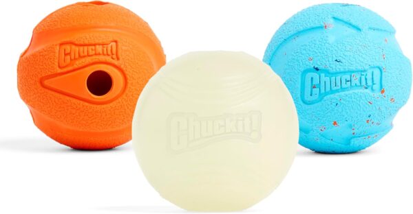 Chuckit! Gen 3 Fetch Medley Dog Balls - Includes the High-Bounce Fetch Ball, Floating Ultra Ball, and Rugged Ball - Durable Rubber Toys for Dogs 20-60 lbs - Size Medium - 2.5-inch Diameter - Set of 3 - Image 5